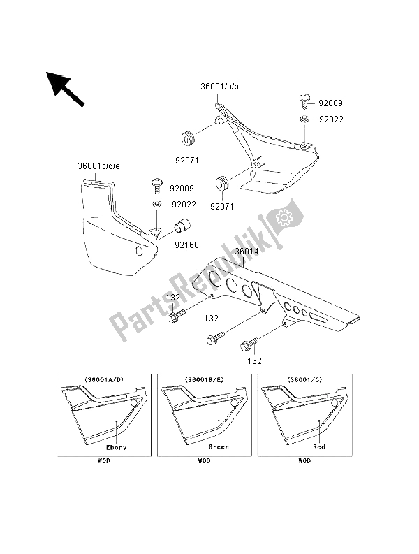 All parts for the Side Covers & Chain Cover of the Kawasaki ZRX 1100 2000