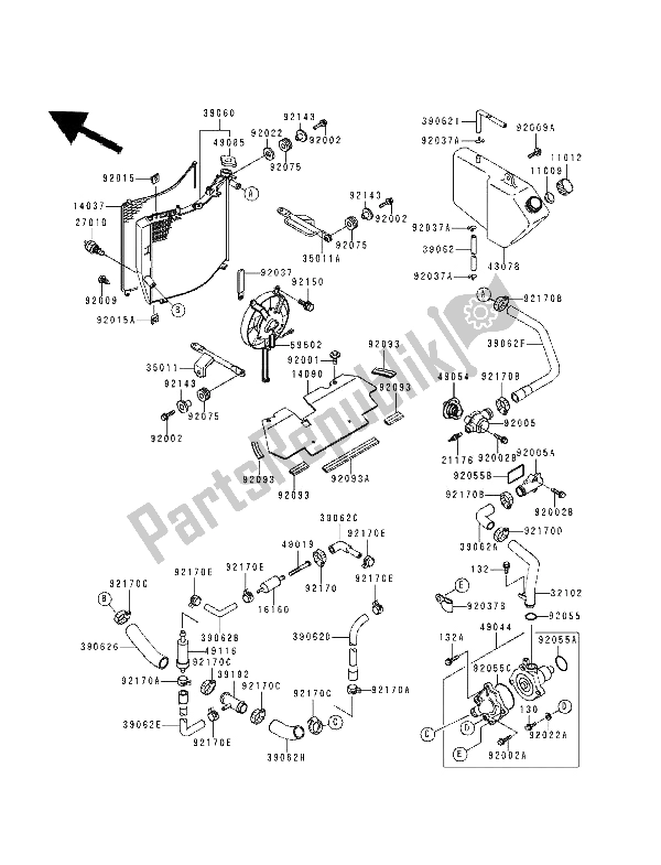 Tutte le parti per il Termosifone del Kawasaki ZXR 400 1994