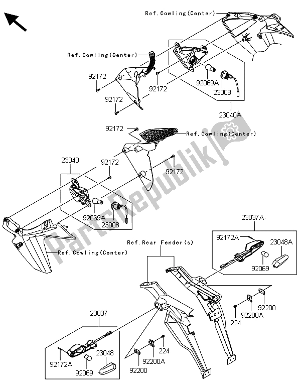 All parts for the Turn Signals of the Kawasaki Z 1000 2013