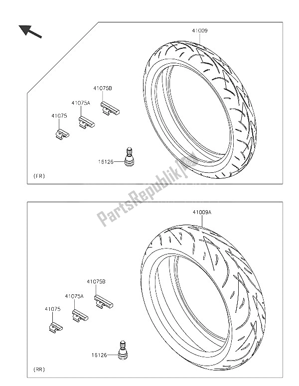 All parts for the Tires of the Kawasaki Z 800 2016
