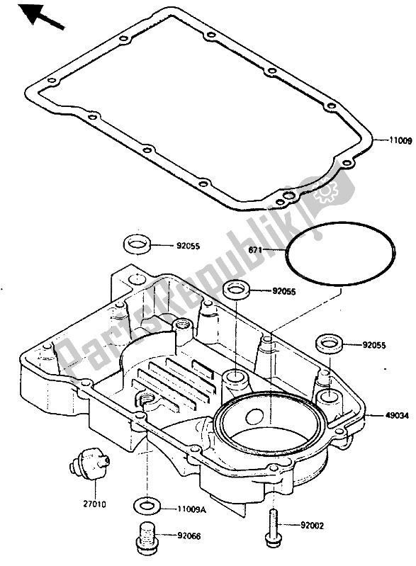 Tutte le parti per il Coppa Dell'olio del Kawasaki GPZ 600 1985