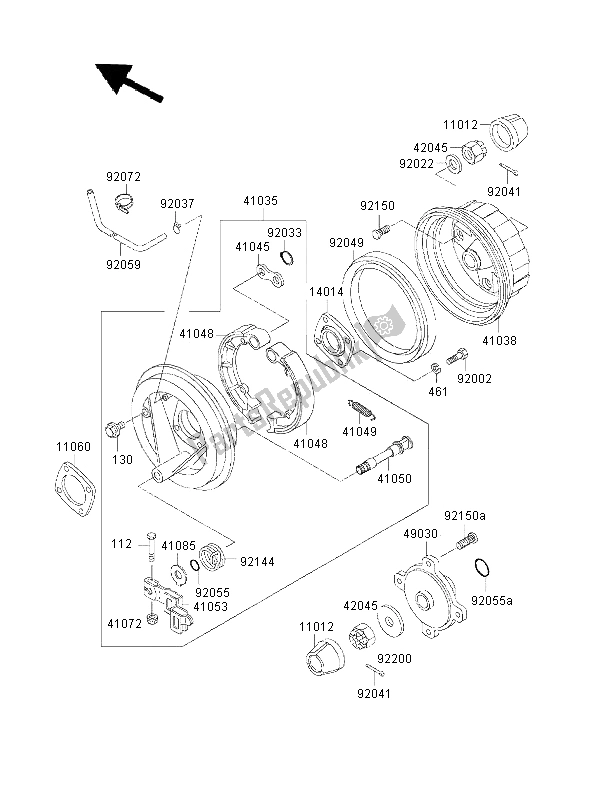 Toutes les pièces pour le Moyeu Arrière du Kawasaki KLF 300 4X4 2000