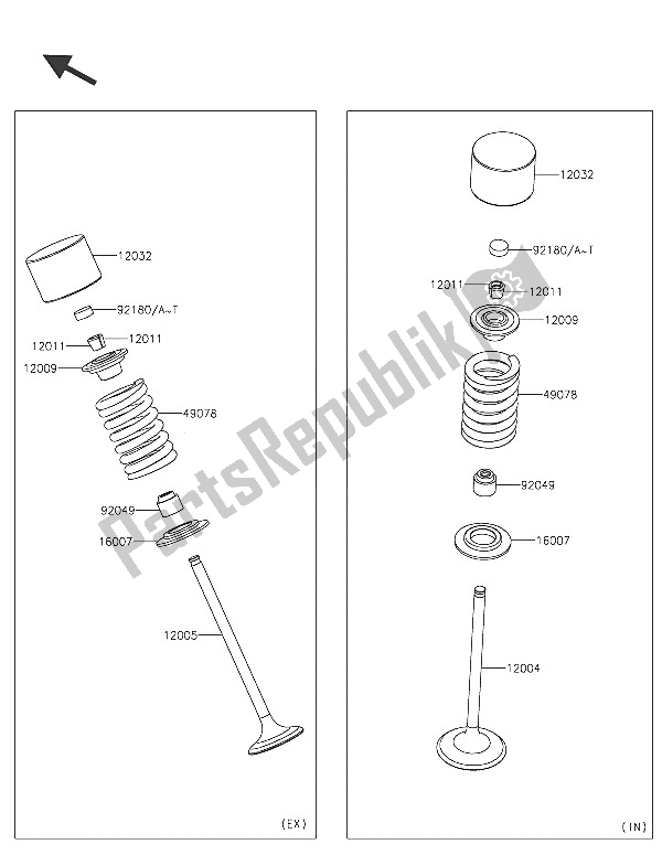 All parts for the Valve(s) of the Kawasaki Z 250 SL ABS 2016