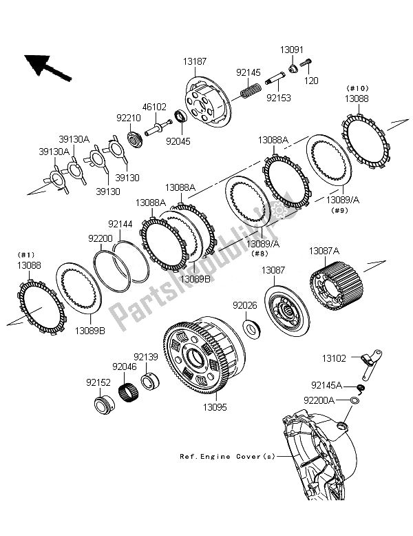 Tutte le parti per il Frizione del Kawasaki Ninja ZX 10R 1000 2011