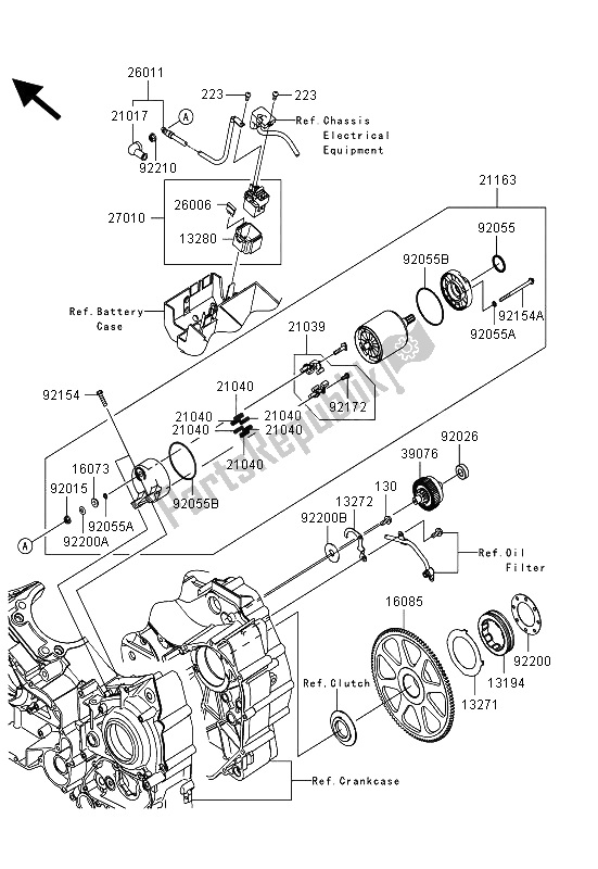 All parts for the Starter Motor of the Kawasaki VN 1700 Classic ABS 2013