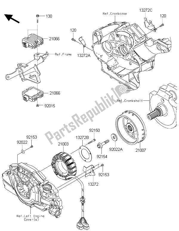 All parts for the Generator of the Kawasaki Vulcan 1700 Voyager ABS 2015