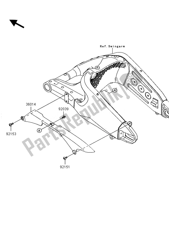 Tutte le parti per il Copricatena del Kawasaki Ninja ZX 6R 600 2010