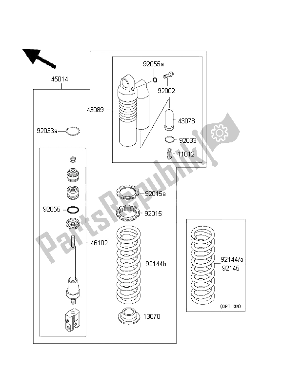 Todas las partes para Amortiguador de Kawasaki KX 85 SW 2003