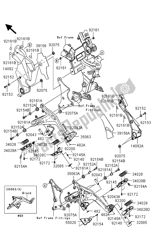 Toutes les pièces pour le Repose-pieds du Kawasaki ER 6F 650 2013