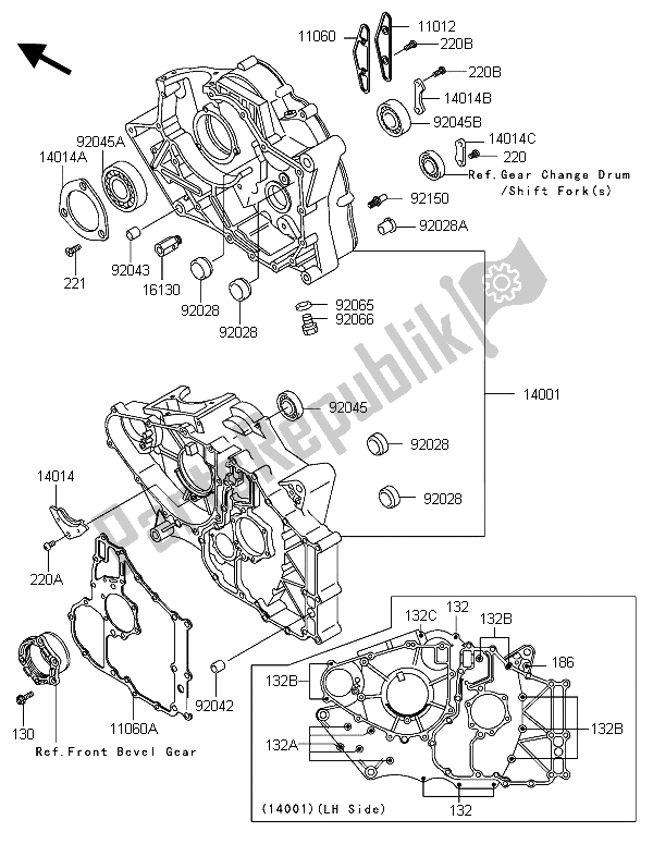 Toutes les pièces pour le Carter du Kawasaki KLF 300 4X4 2006