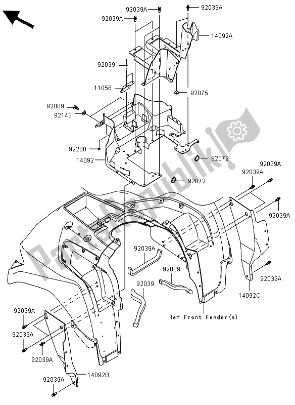 Todas las partes para Solapa de Kawasaki KVF 750 4X4 2012