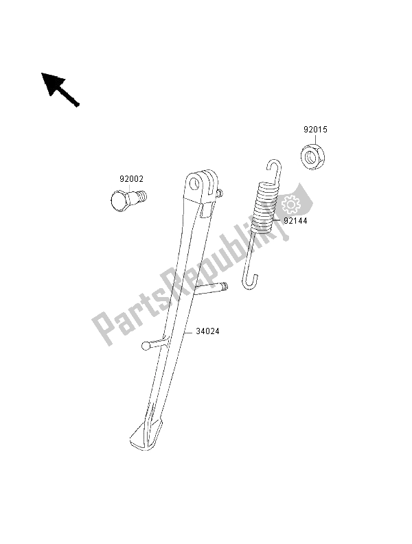 All parts for the Stand of the Kawasaki ZRX 1100 2000