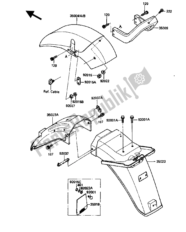 Toutes les pièces pour le Aile du Kawasaki GPZ 750R 1986