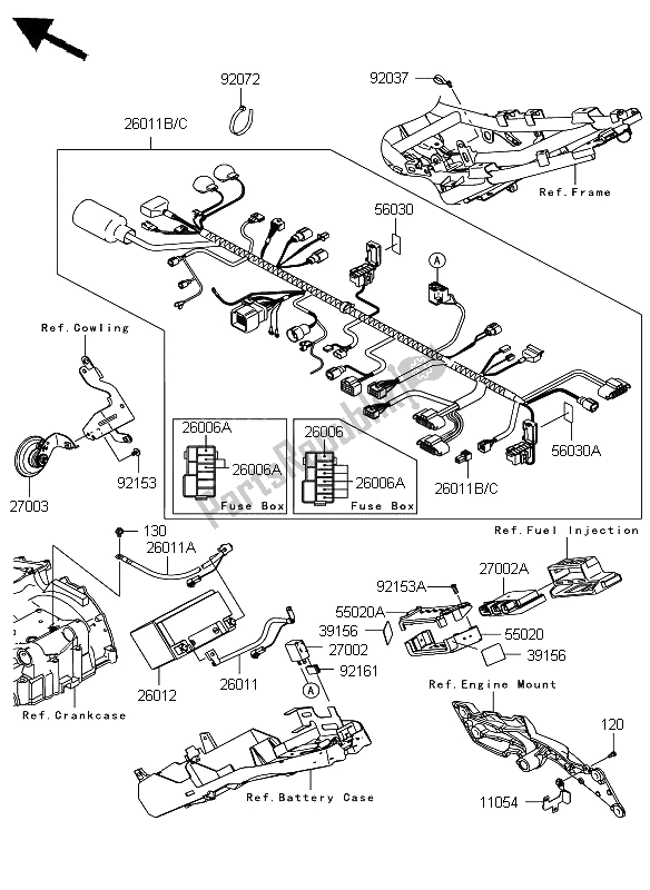 Todas las partes para Equipo Eléctrico Del Chasis de Kawasaki Z 1000 2008
