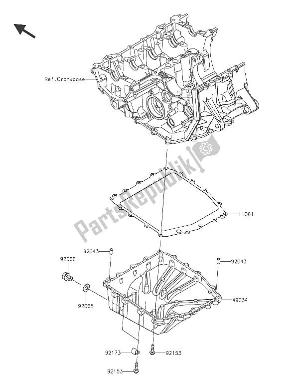 All parts for the Oil Pan of the Kawasaki Ninja ZX 6R ABS 600 2016