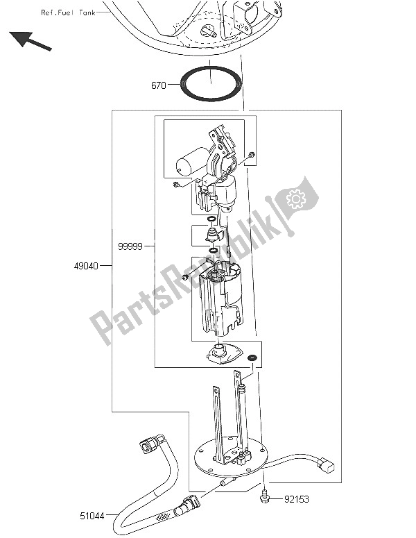 Toutes les pièces pour le Pompe à Essence du Kawasaki Z 1000 2016