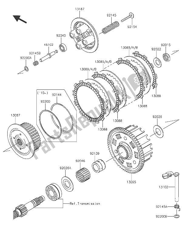 All parts for the Clutch of the Kawasaki Z 800 ABS 2016