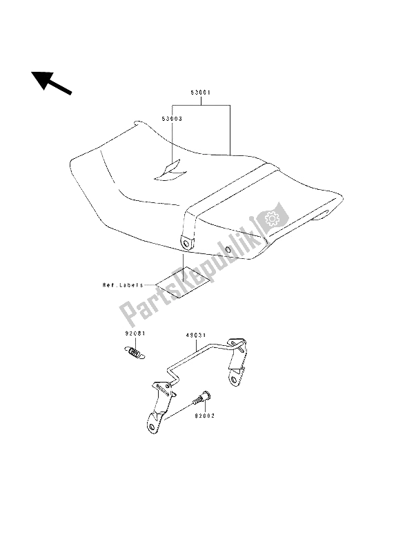 Todas las partes para Asiento de Kawasaki GPX 250R 1992