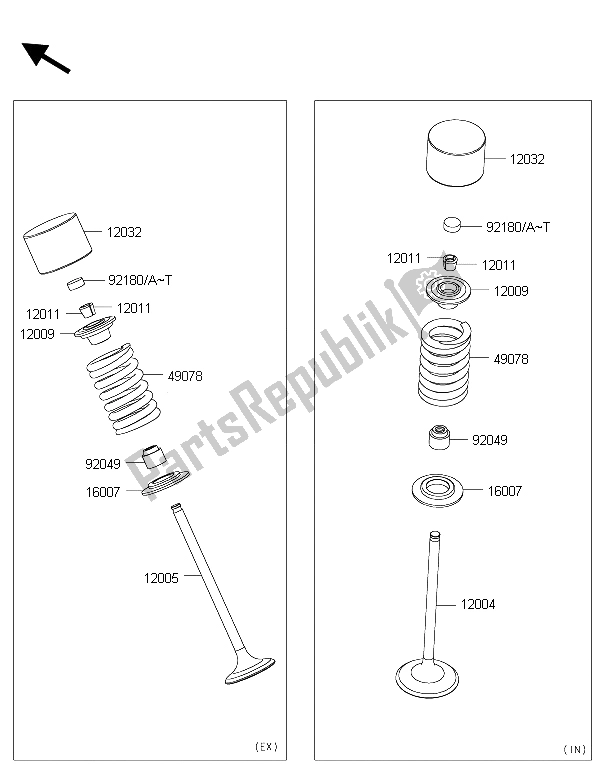 All parts for the Valve(s) of the Kawasaki Ninja 250 SL ABS 2015