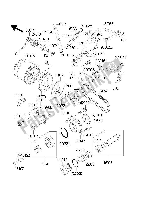 Tutte le parti per il Pompa Dell'olio del Kawasaki VN 800 Classic 2004