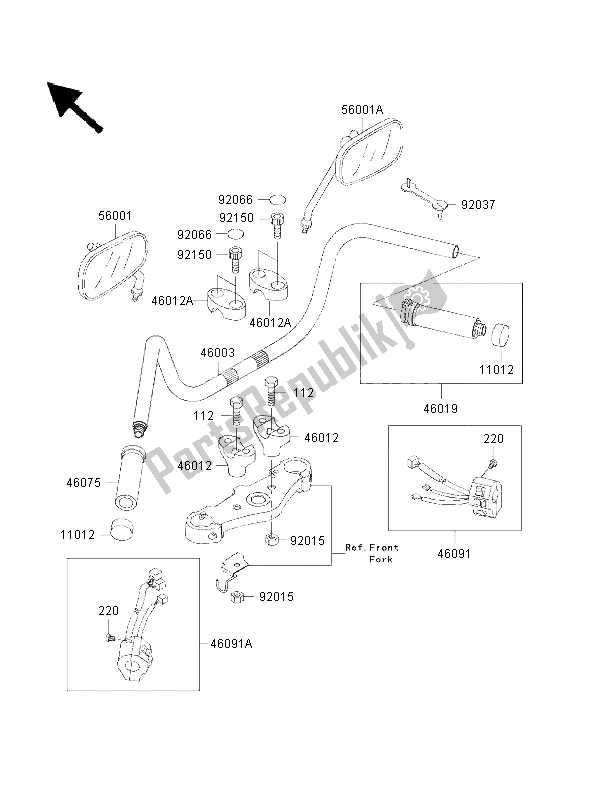 Toutes les pièces pour le Guidon du Kawasaki VN 1500 Classic FI 2000