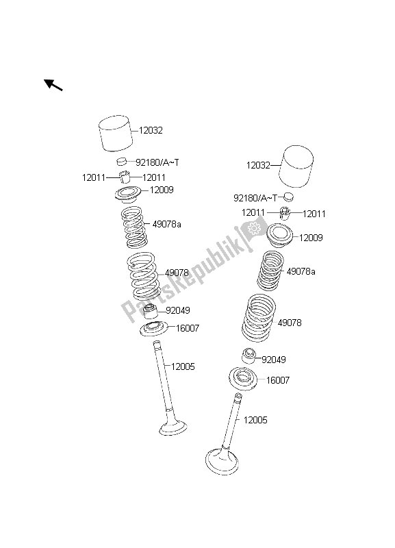 Wszystkie części do Zawór Kawasaki KLX 300R 2000