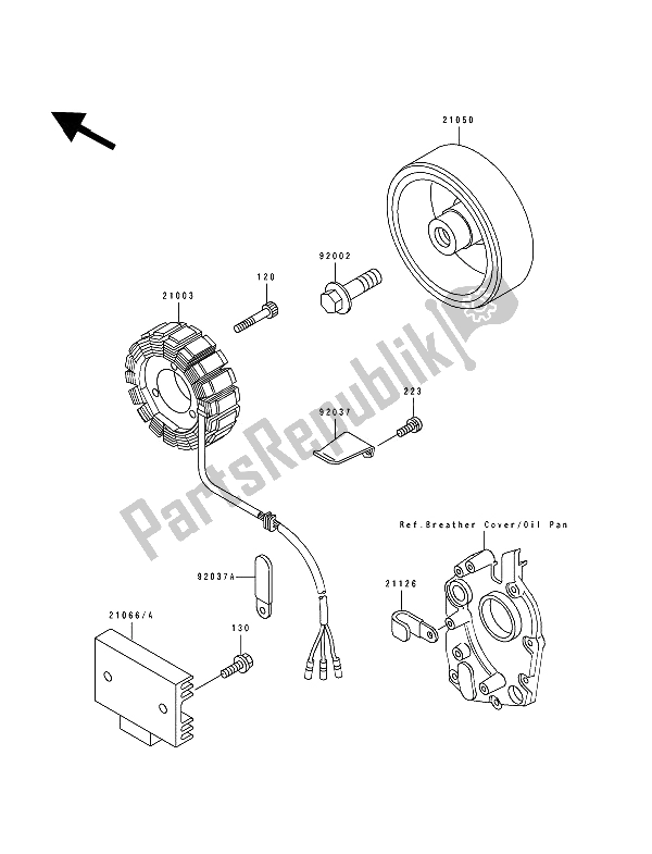 All parts for the Generator of the Kawasaki Zephyr 550 1994