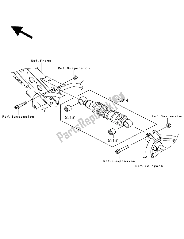 All parts for the Shock Absorber of the Kawasaki KLX 110 2006