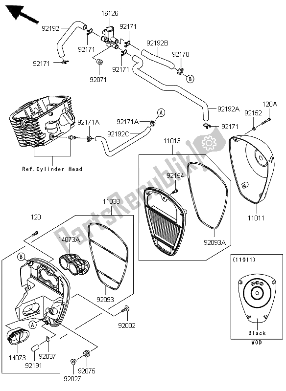 Toutes les pièces pour le Purificateur D'air du Kawasaki VN 900 Custom 2012