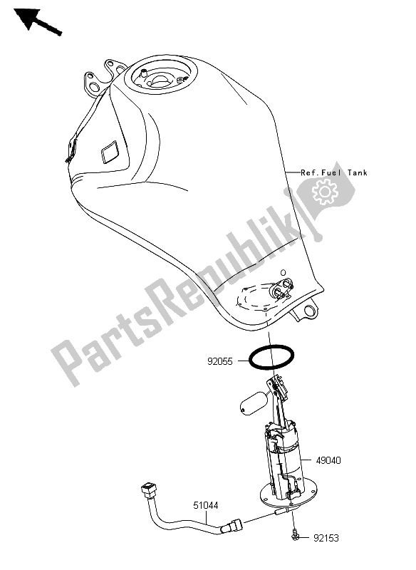 Wszystkie części do Pompa Paliwowa Kawasaki ER 6N 650 2012