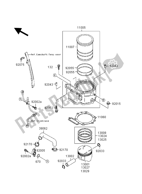 Alle onderdelen voor de Cilinder & Zuiger van de Kawasaki KLR 650 1998