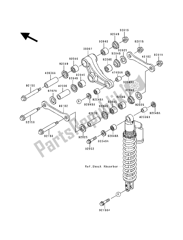 Tutte le parti per il Sospensione del Kawasaki KX 500 1992