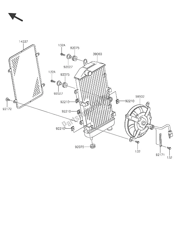 All parts for the Radiator of the Kawasaki Vulcan 900 Classic 2016