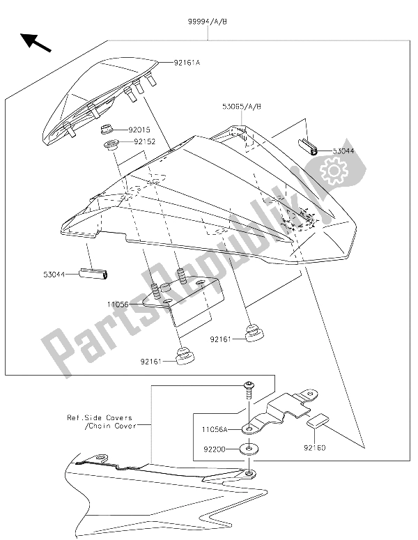 Todas las partes para Accesorio (funda De Asiento Individual) de Kawasaki Z 300 ABS 2015