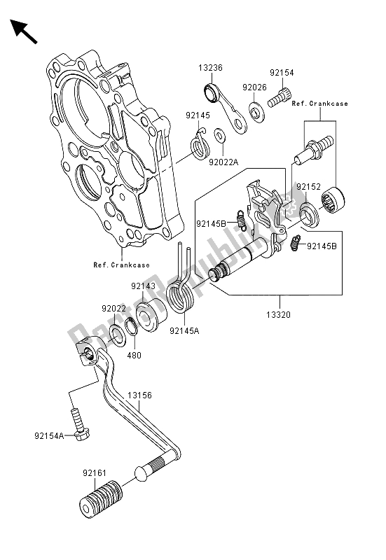 Alle onderdelen voor de Schakelmechanisme van de Kawasaki ER 6F ABS 650 2013
