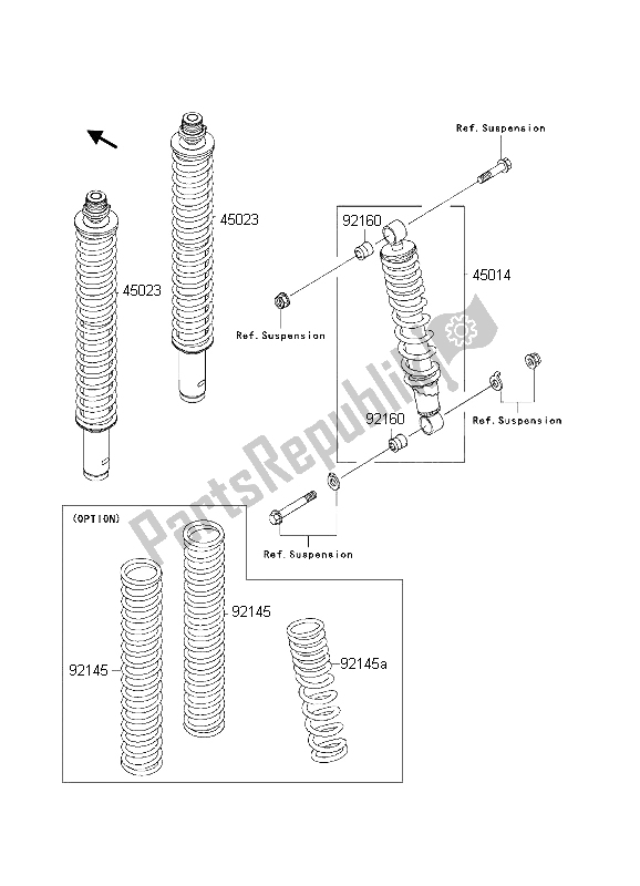 Tutte le parti per il Ammortizzatore del Kawasaki KVF 360 Prairie 4X4 2003