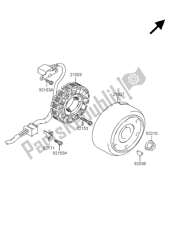 All parts for the Generator of the Kawasaki KFX 400 2004