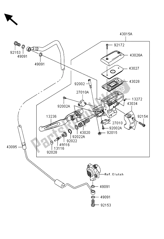 All parts for the Clutch Master Cylinder of the Kawasaki VN 1700 Classic Tourer ABS 2013