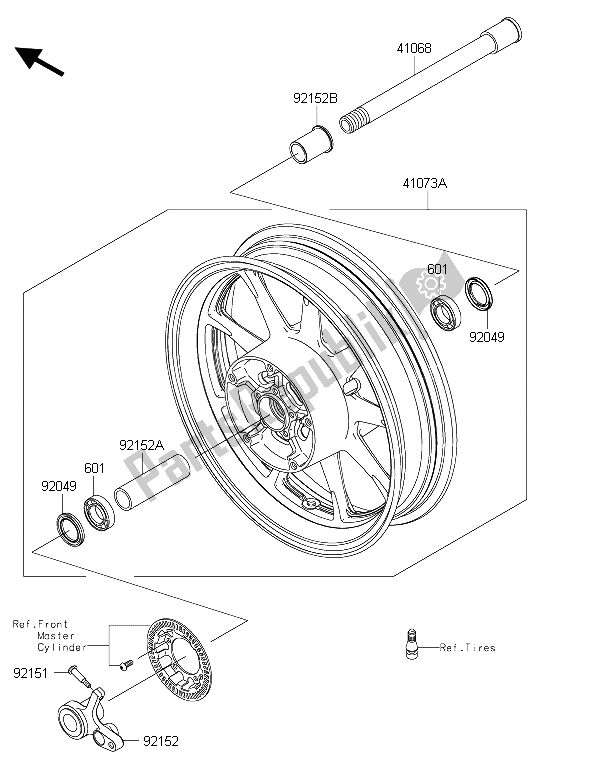 Todas las partes para Buje Delantero de Kawasaki Vulcan 1700 Voyager ABS 2015