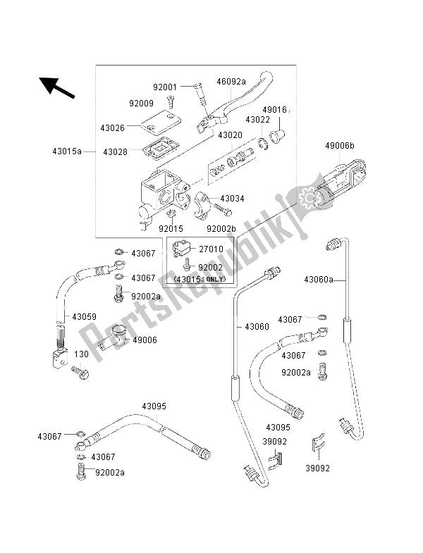 All parts for the Front Master Cylinder of the Kawasaki KLF 300 4X4 2002
