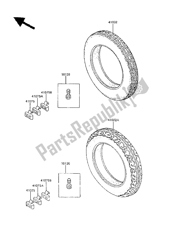 All parts for the Tires of the Kawasaki GPZ 305 Belt Drive 1988