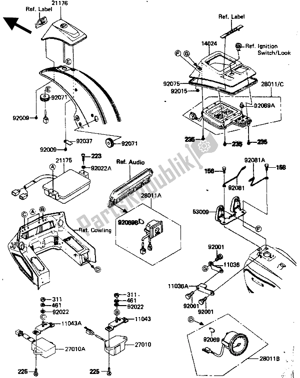 Alle onderdelen voor de Drive Computer & Elektronische Apparatuur van de Kawasaki ZN 1300 1986