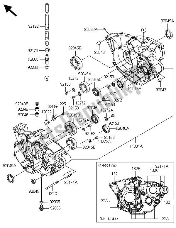 Tutte le parti per il Carter del Kawasaki KX 250F 2014