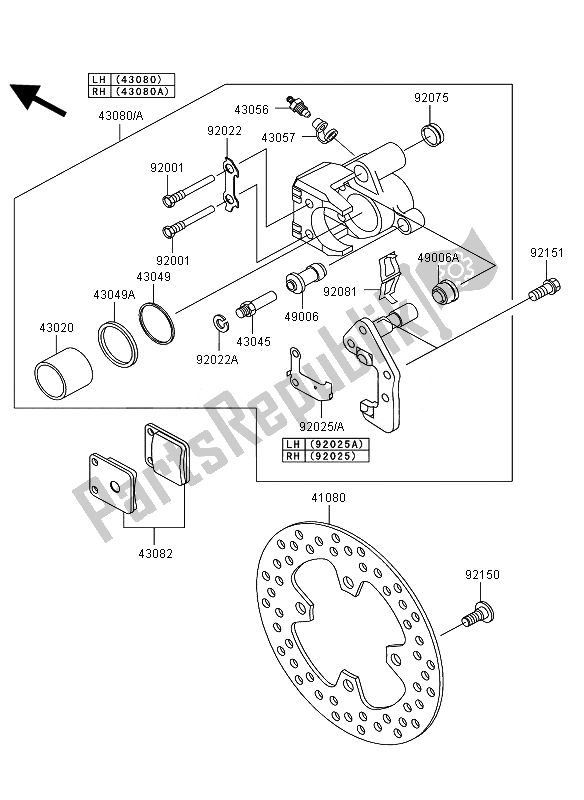 All parts for the Front Brake of the Kawasaki KVF 360 4X4 2007