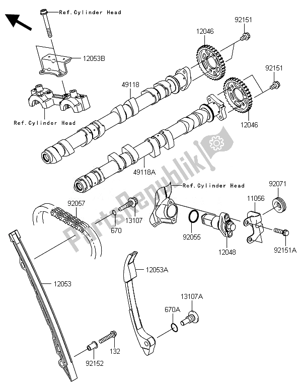 All parts for the Camshaft(s) & Tensioner of the Kawasaki ZX 1000 SX 2014