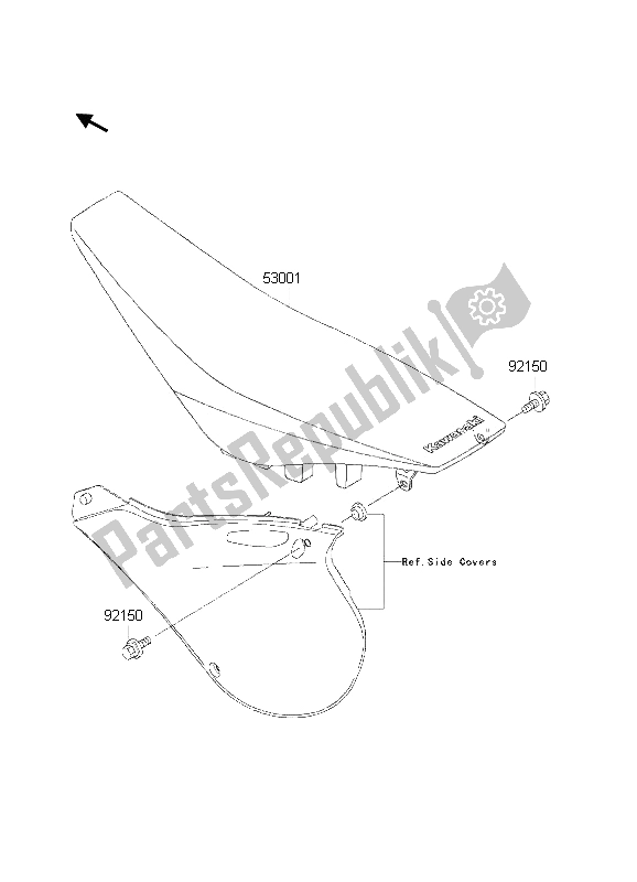 All parts for the Seat of the Kawasaki KX 250 2002