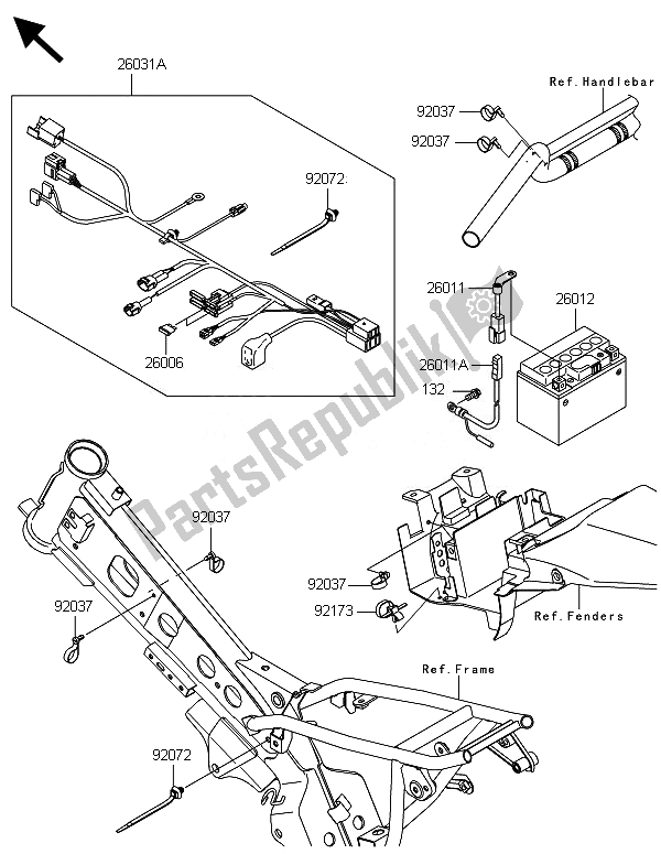 Todas as partes de Equipamento Elétrico Do Chassi do Kawasaki KLX 110 2014