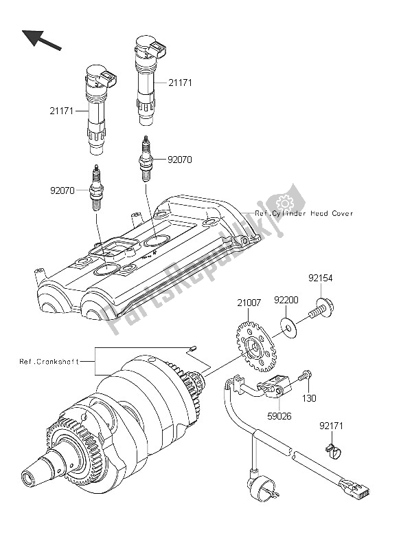 Todas las partes para Sistema De Encendido de Kawasaki ER 6F ABS 650 2016