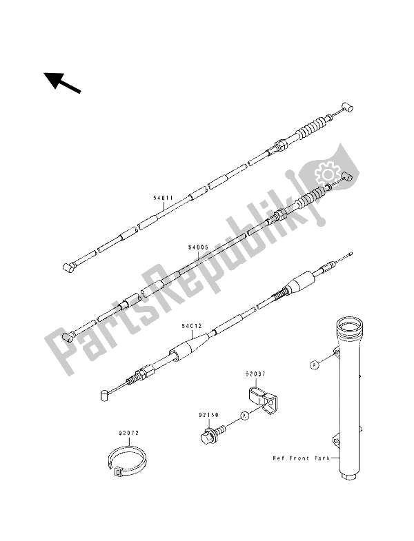 All parts for the Cable of the Kawasaki KX 60 1992