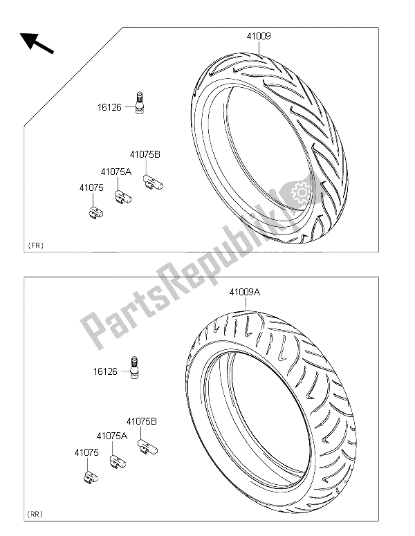 All parts for the Tires of the Kawasaki ER 6F 650 2015